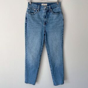Madewell The Mom Jean Basley Wash Women's Size 26 Blue Denim High-Rise